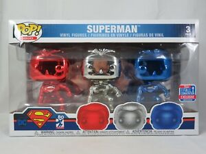 Heroes Funko Pop - Superman (Chrome) 3 Pack - NYCC Exclusive