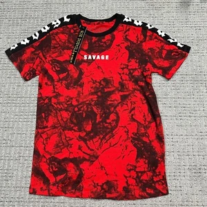 Vox Populi For The People T Shirt Boys Savage Tie Dye Red Black Crew Neck S (8) - Picture 1 of 9