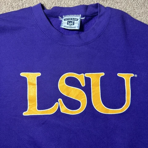 Vintage LSU Tigers Sweatshirt Adult XL Lee Tag Purple Gold Louisiana State Cover