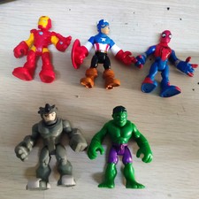 5pcs Playskool Heroes Marvel Super Hero Adventures Rhino Hulk Iron Spider Man