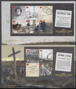NEW ZEALAND PAIR M/S FDC’s 2017 PAIR WWI THE DARKEST HOUR (ID:F2791 (5/4) - Picture 1 of 1