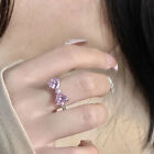 Crystal Bow Rings For Women Girl Romantic Opening Adjustable Zircon Bowknot Ring