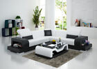 Black & White Corner Sofa L-form Modern Style Couch Shape Upholstered Couches
