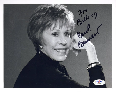 CAROL BURNETT HAND SIGNED 8x10 PHOTO        AWESOME POSE       TO BILL       PSA Cover