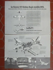 7/1976 PUB AVION CESSNA 421 GOLDEN EAGLE AIRCRAFT FLUGZEUG ORIGINAL FRENCH AD - Imagen 1 de 1