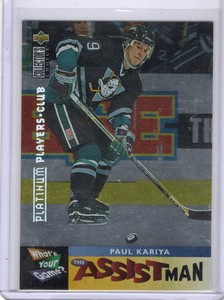 PAUL KARIYA 1995-96 UPPER DECK CHOICE PLATINUM PLAYERS CLUB #363