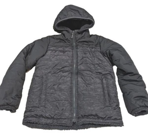 London Fog Jungen Jacke Gr. M 10-12 schwarz Kunstfell Kapuze gefüttert 5 Taschen Winter - Bild 1 von 12
