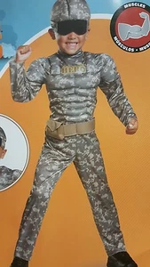 XX 8973 Combat Warrior Muscle Chest Costume Infant Toddler Disguise Military - Picture 1 of 2