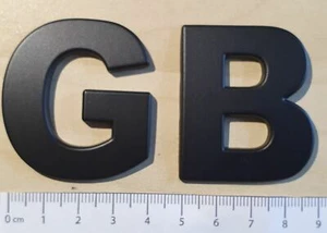 Quality Large GB Chrome BLACK 3D Self-adhesive Car Letters badge emblem sticker - Picture 1 of 2