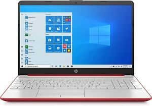 HP 15 Laptop 15.6" FHD Pentium Quad-Core N5000 4GB 128GB SSD Webcam Win10 S Red