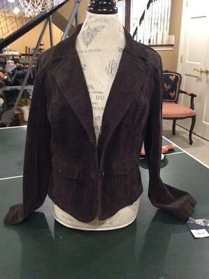 Chaqueta Mujer Por Sonoma Marrón Pana Talla Grande Nueva Foto 1 de 4