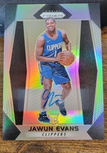 2017-18 Panini Prizm Silver Rookie Auto Jawun Evans SP #216 LA Clippers RC Clean