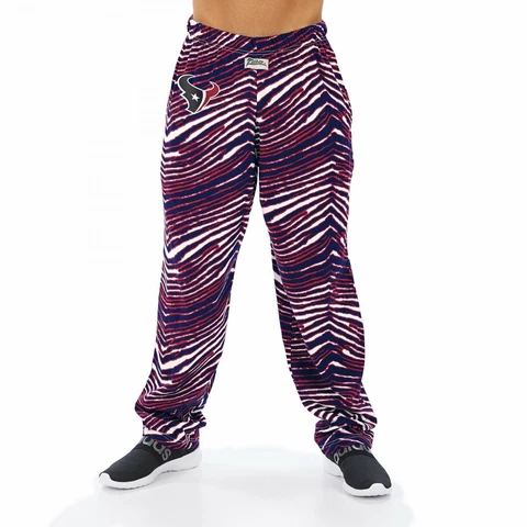 Zubaz NFL Men's Houston Texans Classic Zebra Print Team Logo Pants Cover
