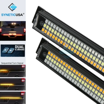 Syneticusa 56" TripleTailgate LED Rigid Light Bar Sequential Flowing Turn Signal - Image 1 of 4