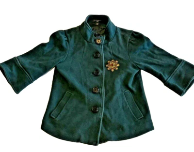 Banana Republic женщин Blazer SZ XXSP зеленый открытый передняя куртка янтарная брошь 54023 - Изображение 1 из 4