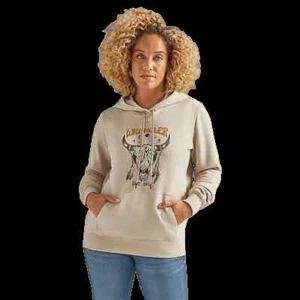 WRANGLER WOMEN'S BOHO STEER HEAD SANDY HOODIE - Picture 1 of 3