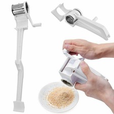 White Rotary Stainless Steel Rotary Cheese Drum Grater With Handle Kitchen Tool