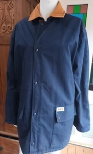 Euroa Clothing Company Coat Sz XL NAVY Treated Cotton RED Wool Lining Made Aus - Picture 1 of 21