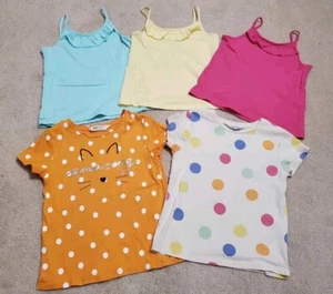 Lot of 5 H&M Girl's T-Shirts Tank Tops Ruffle Cat Polka Dots Size 6x/7 - Picture 1 of 9