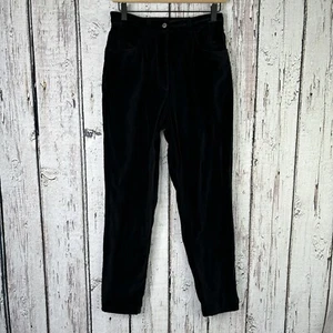 Vintage Susan Bristol Casuals Black Velvet Pants Size 8P Petite Tapered Leg *Fit - Picture 1 of 12