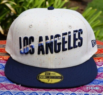 2024 MLB City Connect Los Angeles Dodgers Fitted Hat New Era 59FIFTY White Blue - Image 1 of 4
