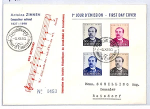 LUXEMBOURG FDC Postcard *ANTOINE ZINNEN* 1950 Music Composer Reisdorf YQ110 - Picture 1 of 12
