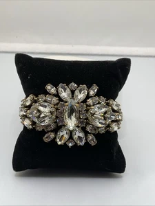 Vintage signiert J Crew mehrlagig Glitzer FUNKELNDER STRASS Armband 6,25" - Bild 1 von 24