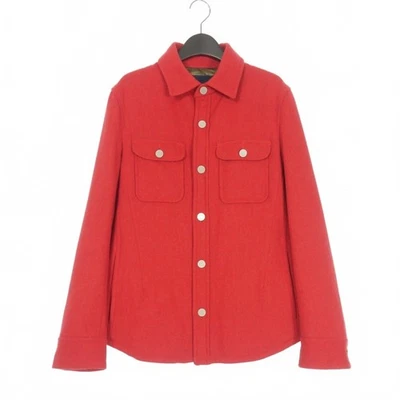 Camicia lana Junhashimoto manica lunga rossa M uomo usata - Immagine 1 di 4