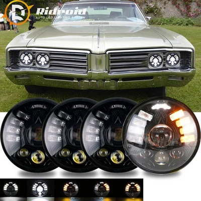 DOT 4PCS 5-3/4" 5.75" LED Headlight Turn Hi/Lo Beam For Buick Electra Wildcat - Image 1 of 4