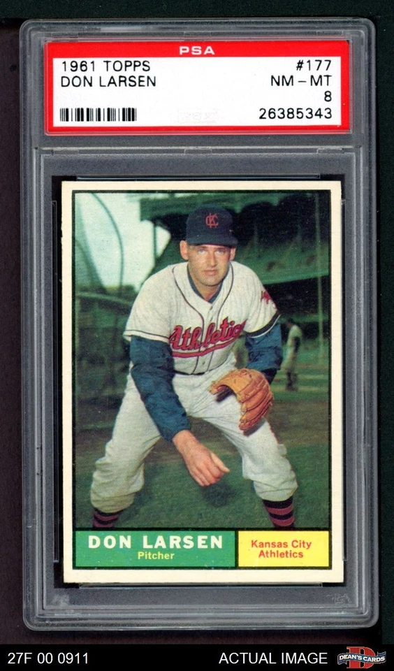 1961 Topps #177 Don Larsen Athletics PSA 8 - NM/MT - Image 1 of 1