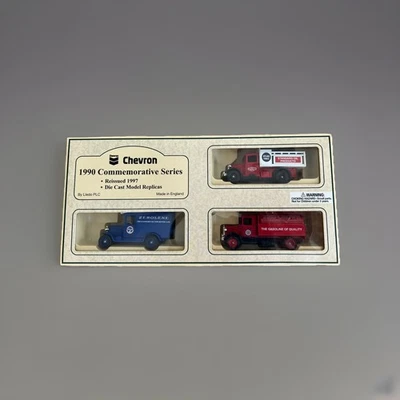 Chevron 1990 Commemorative Series 3 Die Cast Model Replicas by Lledo. New In Box - Image 1 of 4