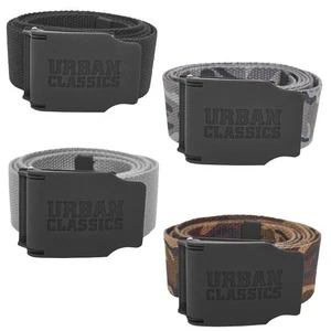 Urban Classics Woven Belt Rubbered Touch UC Canvas Belt Metal Buckle 120 CM - Picture 1 of 15