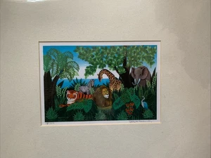 Ruth Schindler Print African Animals Vibrant Colors Matted 11x14 18/350 Signed - Picture 1 of 11