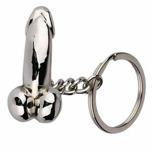 New Zinc Alloy Dick Penis Keychain Metal Keyring Prank Keychain Charms Pendants - Picture 1 of 13