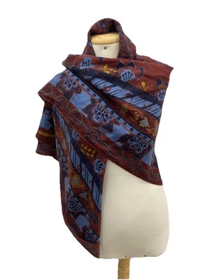 S3# Hermes  Multicolor Shawl Cachmere  & Silk 53 Inch - Image 1 of 4