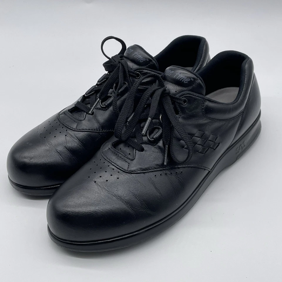 Zapato Deportivo SAS Para Mujer Delgado Tiempo Libre Cuero Negro Cómodo para Caminar Talla 11 M Foto 1 de 4
