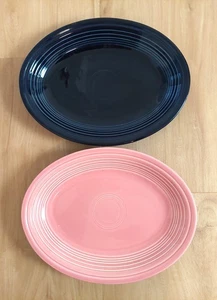 Fiesta Ware Ovale Servierplatte Rosa Kobaltblau 11,5"x9" - Bild 1 von 9