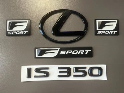 Gloss Black Trunk Emblem Badge F Sport Fits Lexus IS350 2021 2022 2023 2024 2025 - Image 1 of 4