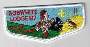 Bob White Lodge 87 Flap WHITE Border - Picture 1 of 1