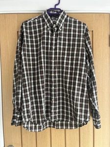 Barbour Men's Checked Brown Shirt Size L - Picture 1 of 11