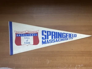Vintage Naismith Memorial Basketball HOF Springfield MA Banner 30” - Picture 1 of 7