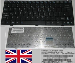 CLAVIER QWERTY UK ASUS Pc EPC 1004DN 04GOA0P2KUK10-3 9J.N1N82.U0U Noir - Picture 1 of 1