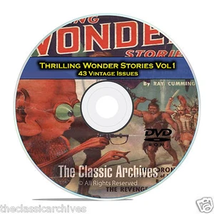 Thrilling Wonder Stories, Vol 1, 43 Vintage Pulp Magazine, Fiction DVD CD C59 - Picture 1 of 6