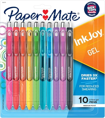 Paper Mate InkJoy 胶笔,中尖,多种,10 10 张,多种  — 第 1/4 张图片