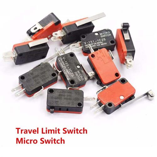 16A 250V AC Micro Limit Switch Button Momentary Snap Action 1NO1NC Lever Roller