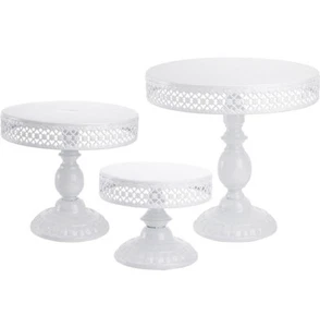 Set of 3 Cake Stands Round Modern Cake Stand Set Metal Cupcake Dessert - Picture 1 of 5