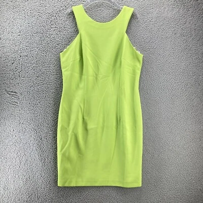 VTG Casual Corner Bodycon Dress Womens 12 Lime Green Lined Formal Cocktail USA - Image 1 of 4
