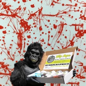 MINI BLOOD SPLATTER DIP APE HYDROGRAPHIC WATER TRANSFER HYDRO DIPPING DIP KIT - Picture 1 of 11