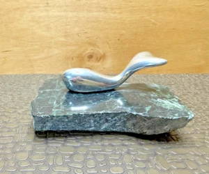 Hoselton Whale Sculpture on Marble, Hand Signed - Picture 1 of 7