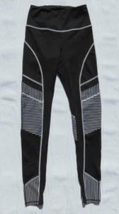 FILA SPORT Damen-Yoga-Leggings schwarz weiß gestreift hoher Bund US XS - Bild 1 von 5
